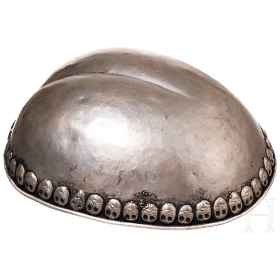 A Tibetan ritual bowl (kapala) and a small travelling altar (Gau), 20th century
