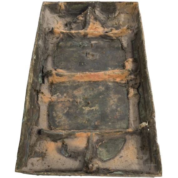 A large Thai bronze plaque showing the footprint of Buddha (Buddhapada), 18th/19th century