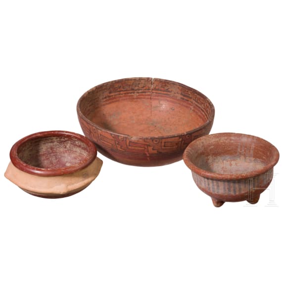 Drei pr&auml;kolumbische Schalen, wohl Ekuador, Carchi, 800 - 1500 n. Chr.