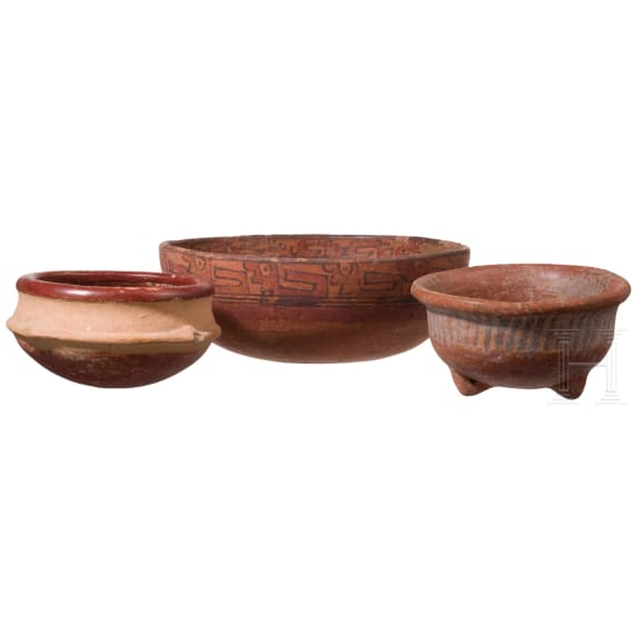 Drei pr&auml;kolumbische Schalen, wohl Ekuador, Carchi, 800 - 1500 n. Chr.