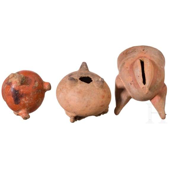 F&uuml;nf Pr&auml;kolumbische Tonschalen, Guatemala, wohl Postklassische Periode, 900 - 1200 n. Chr.