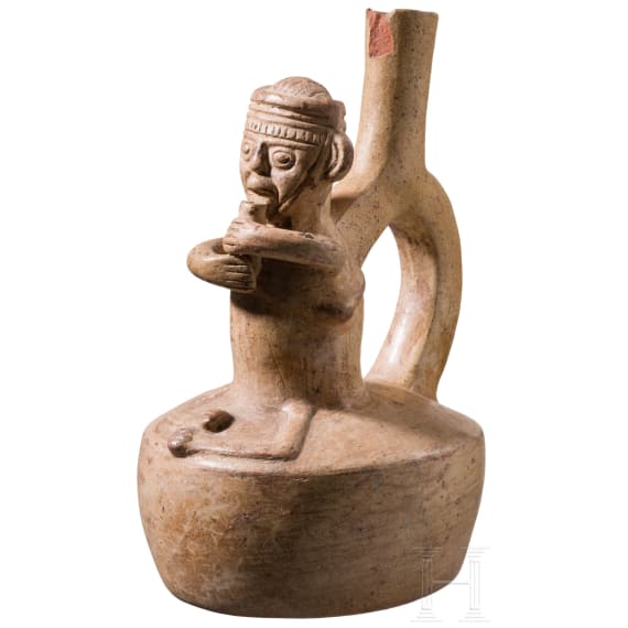 Pr&auml;kolumbisches, fig&uuml;rliches Gef&auml;&szlig;, peruanische Nordk&uuml;ste, wohl Moche-Kultur, 4. - 8. Jhdt.