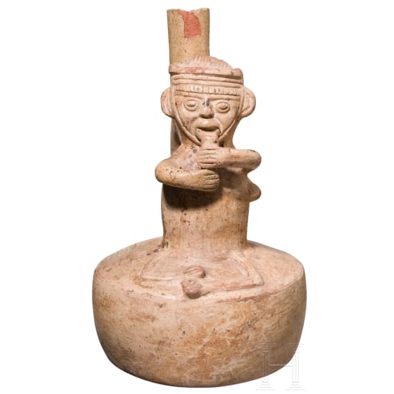 Pr&auml;kolumbisches, fig&uuml;rliches Gef&auml;&szlig;, peruanische Nordk&uuml;ste, wohl Moche-Kultur, 4. - 8. Jhdt.