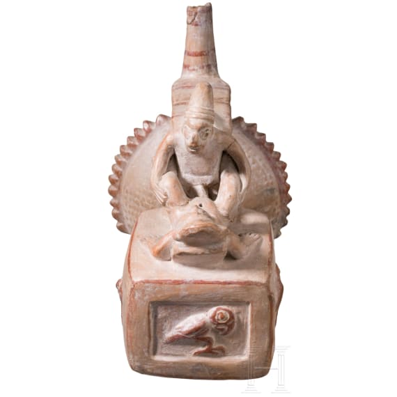 A Pre-Columbian clay vessel with erotic scene, Peru, probably Moche culture, 4th - 8th century