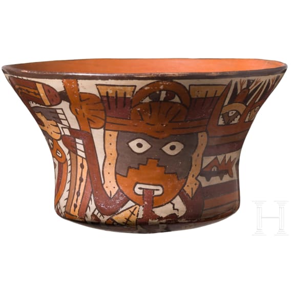 Pr&auml;kolumbische Tonschale, Peru, wohl Nasca-Kultur (Nazca), 3. - 8. Jhdt.