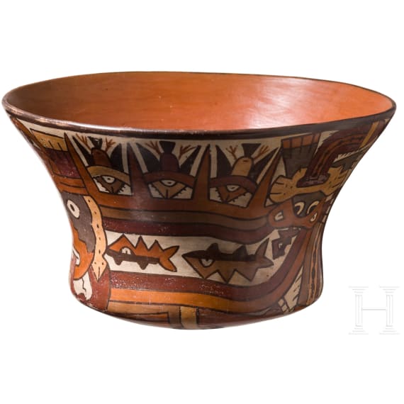 Pr&auml;kolumbische Tonschale, Peru, wohl Nasca-Kultur (Nazca), 3. - 8. Jhdt.