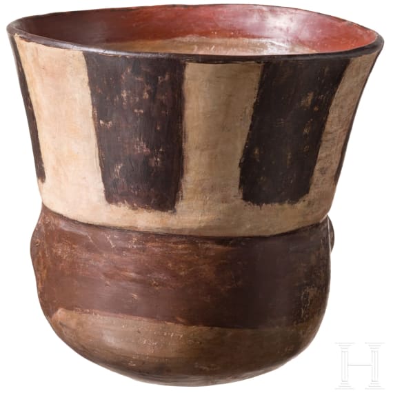 Kugeliger Tonbecher, Peru, wohl Nasca-Kultur (Nazca), 3. - 8. Jhdt.