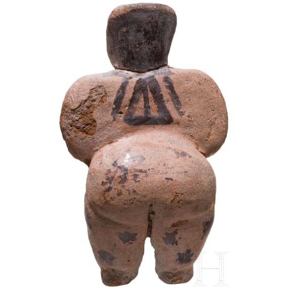 A Pre-Columbian clay figure, Peru, probably Nazca, 3rd - 8th century