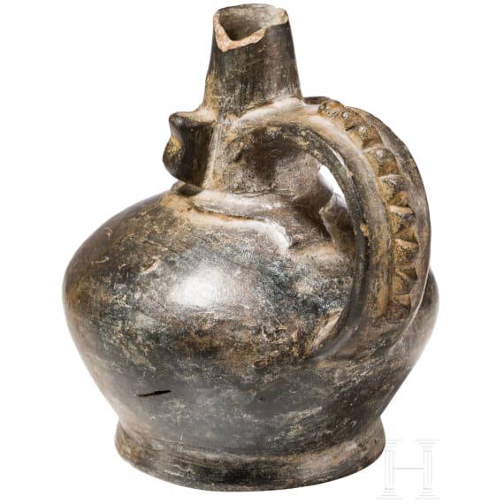 Pr&auml;kolumbisches Figurengef&auml;&szlig; und Figur, Peru, Lambayeque, Chimu-Kultur, wohl 11. - 15. Jhdt.