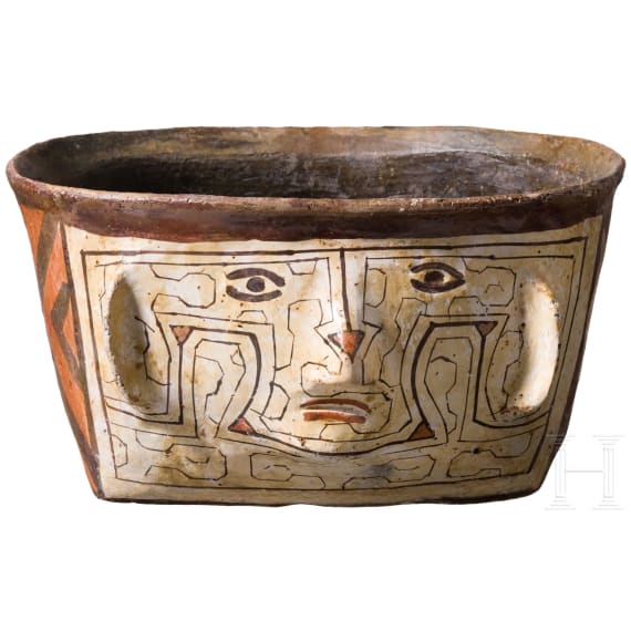 Fig&uuml;rliche Tonschale, Peru, Shipibo, Anfang des 20. Jhdts.