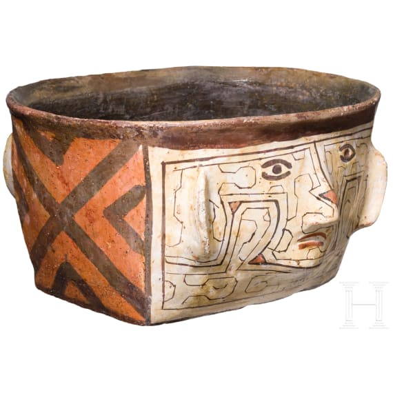 Fig&uuml;rliche Tonschale, Peru, Shipibo, Anfang des 20. Jhdts.