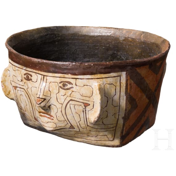 Fig&uuml;rliche Tonschale, Peru, Shipibo, Anfang des 20. Jhdts.