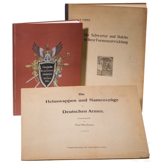 Zwei B&uuml;cher zum Thema Blankwaffen und eines zum Thema Helmwappen