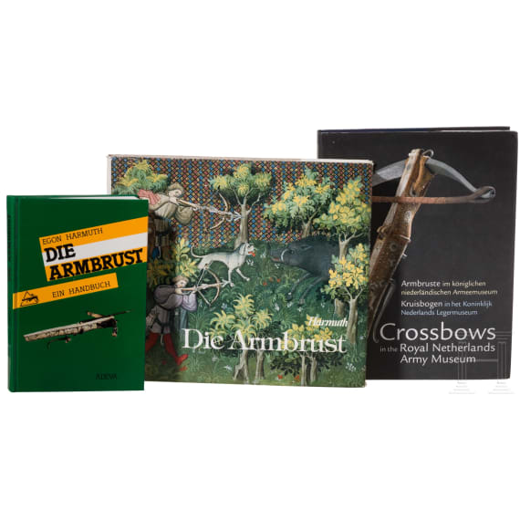Three books on the subject of the crossbow