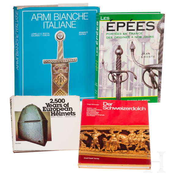 Four books on the subject of ancient weapons and armour