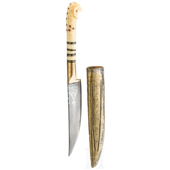 Kleines silbertauschiertes Beschneidungsmesser, balkant&uuml;rkisch, 19. Jhdt.