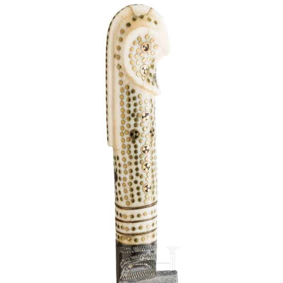 A silver damascened knife, Balkans, 19th century