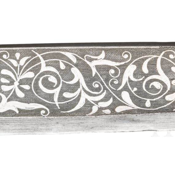 A silver damascened knife, Balkans, 19th century