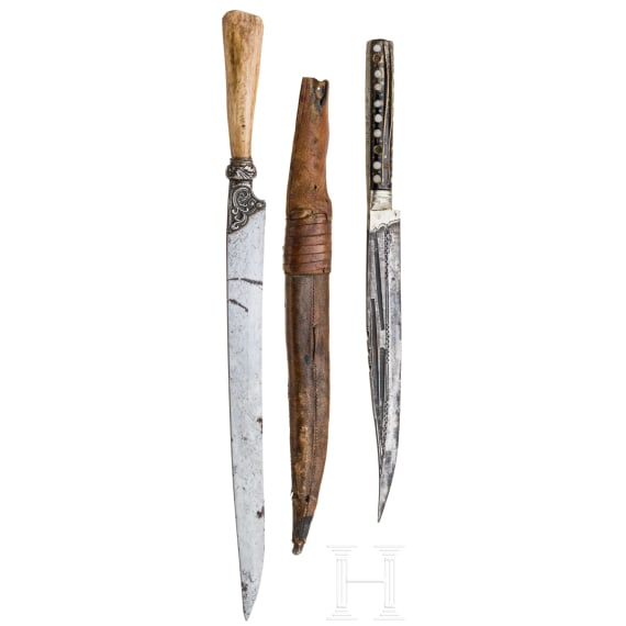 Two Balkan Turkish bicak, 19th century