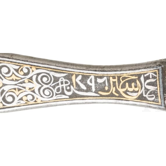 Silber- und Goldtauschiertes Besteck, balkant&uuml;rkisch, datiert 1879
