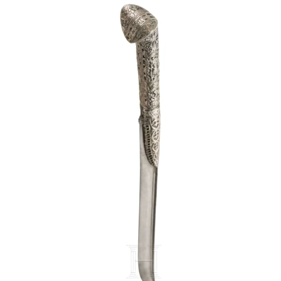 A Cretan silver mounted yatagan with wootz blade, late 18th century