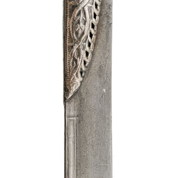 A Cretan silver mounted yatagan with wootz blade, late 18th century