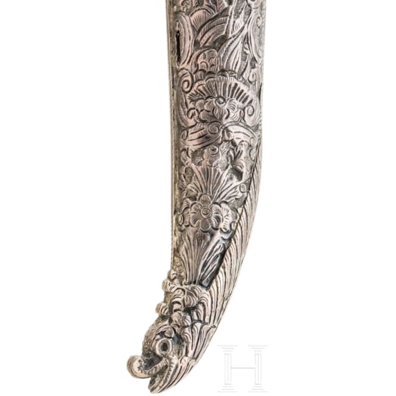 A Cretan silver mounted yatagan with wootz blade, late 18th century