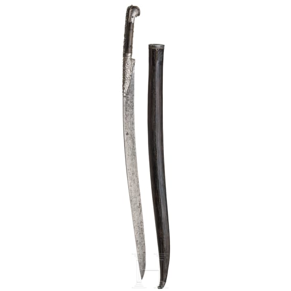 A Cretan silver-mounted yatagan, 19th century