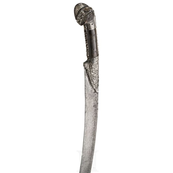 A Cretan silver-mounted yatagan, 19th century