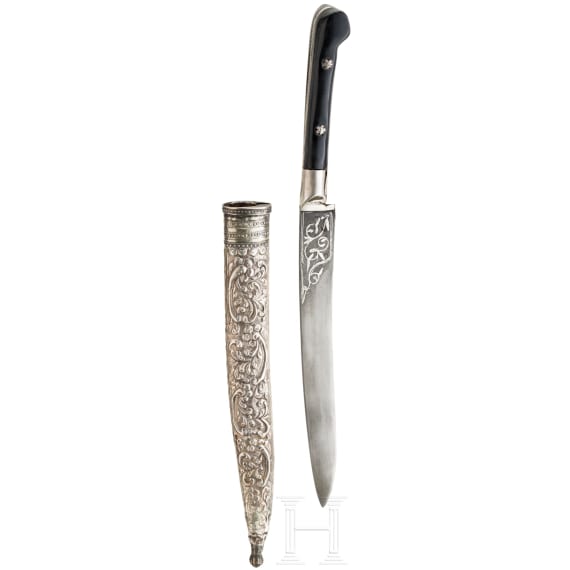 A silver mounted Ottoman bicak, 19th century