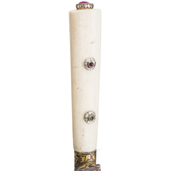 An Ottoman gold-damascened kard, ca. 1860