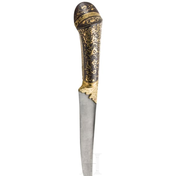 An Ottoman gold-damascened kard, 18th century