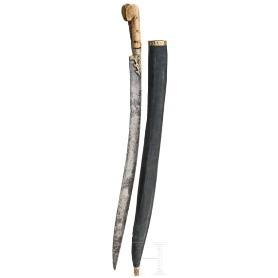 An Ottoman yatagan with walrus grips, late 18th century