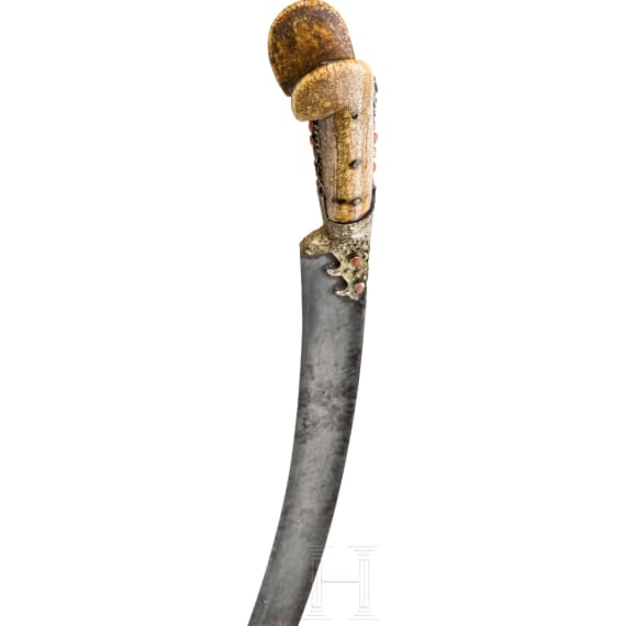 An Ottoman yatagan with walrus grips, late 18th century