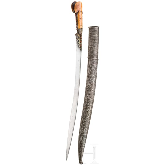 An Ottoman yatagan with walrus grips, late 18th century