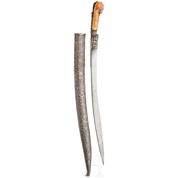 An Ottoman yatagan with walrus grips, late 18th century