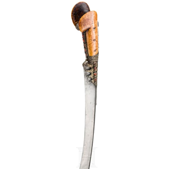 An Ottoman yatagan with walrus grips, late 18th century