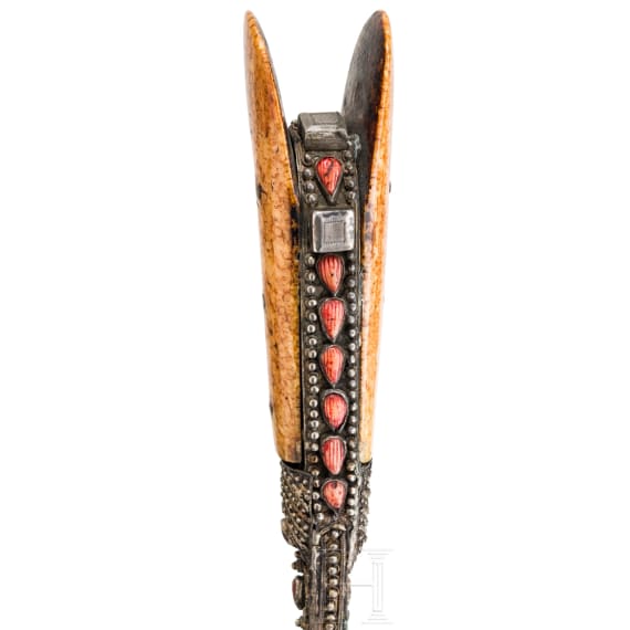 An Ottoman yatagan with walrus grips, late 18th century