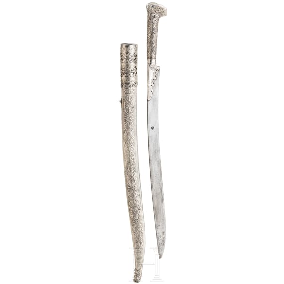 An Ottoman silver mounted yatagan, ca. 1820