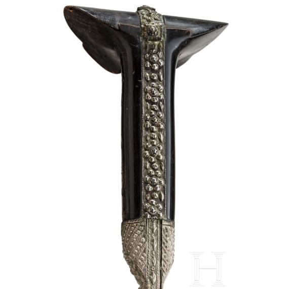 An Ottoman silver-damascened yatagan, dated 1861