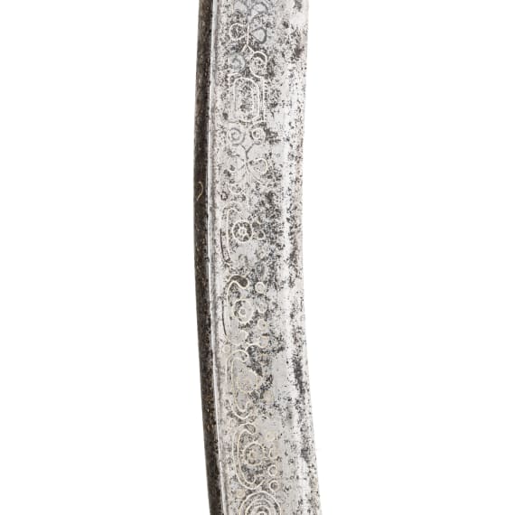 An Ottoman yatagan with a blade inlaid with silver, Ottoman, 19th century