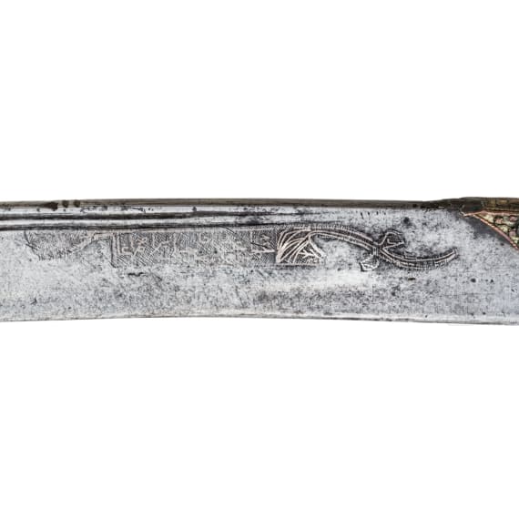 An Ottoman yatagan with coral set hilt, 19th century