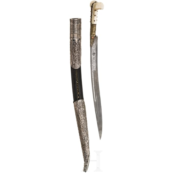 An Ottoman silver mounted boy's yatagan, 19th century
