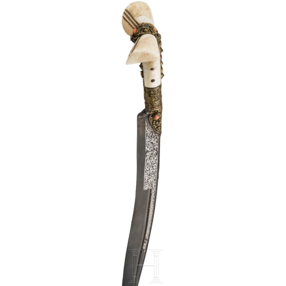 An Ottoman silver mounted boy's yatagan, 19th century