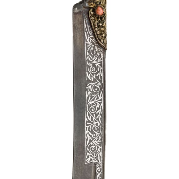 An Ottoman silver mounted boy's yatagan, 19th century