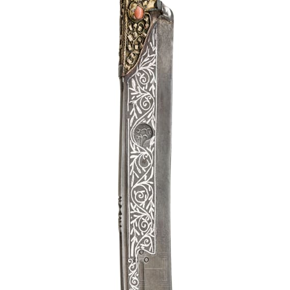 An Ottoman silver mounted boy's yatagan, 19th century