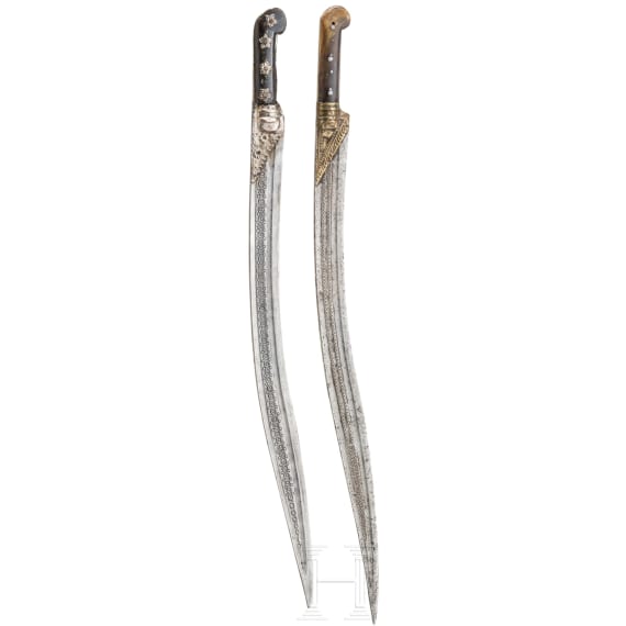Two Ottoman yatagans, 19th century