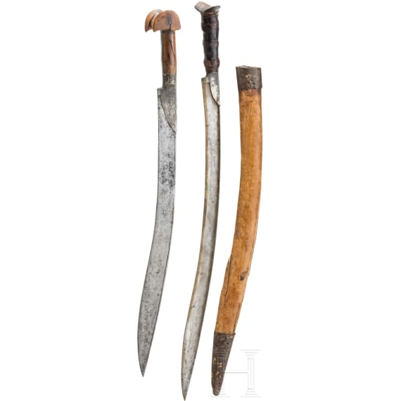 Two Ottoman yatagans, 19th century