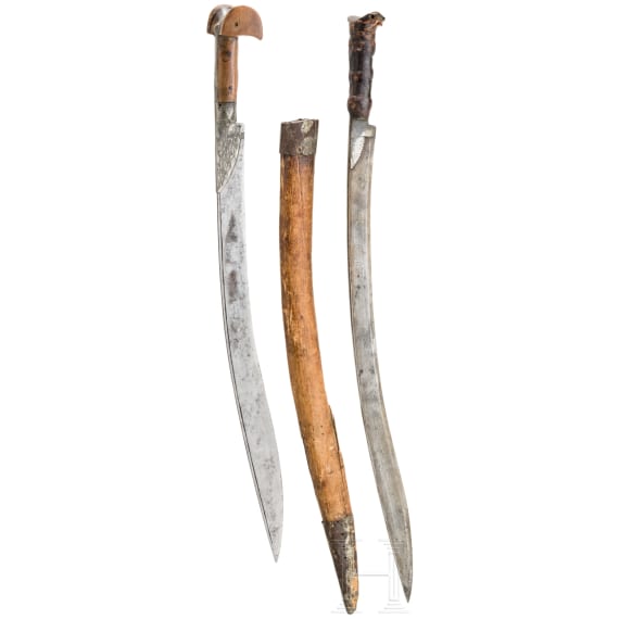 Two Ottoman yatagans, 19th century