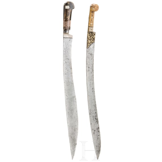 Two Ottoman yatagans, 19th century